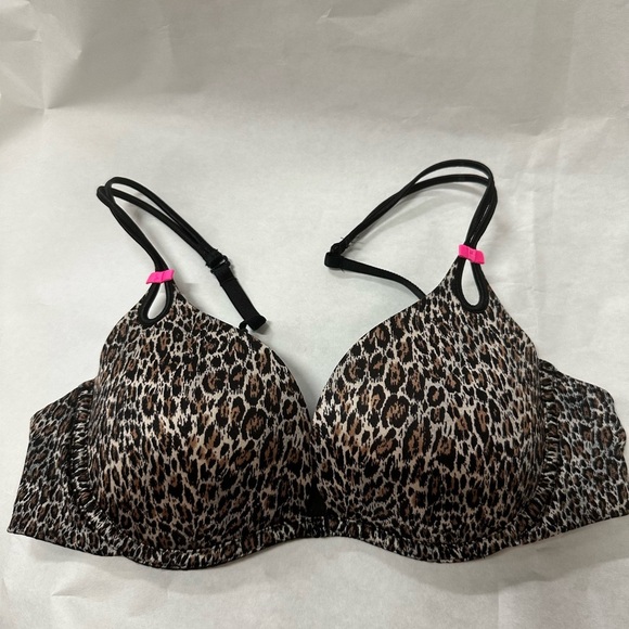 Victoria's Secret Black and Brown Leopard Print Bra with Underwire - Picture 1 of 6